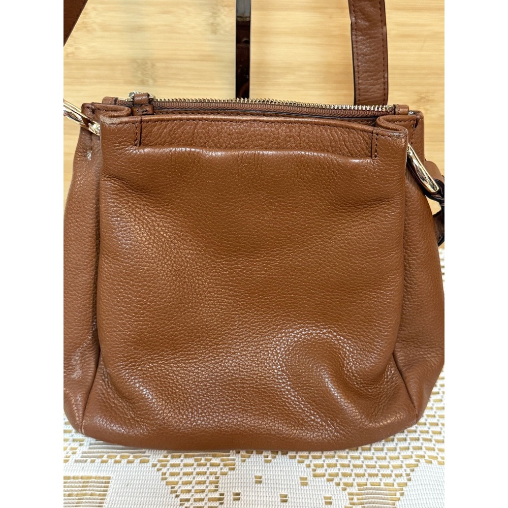 Cole Haan Crossbody Bag Women's Brown Pebble Leather Drawstring Bucket Bag - Picture 2 of 15